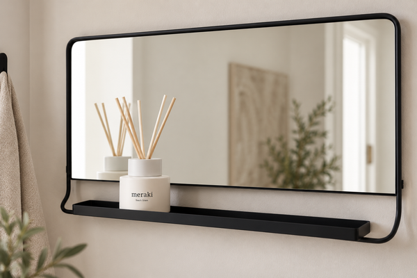 House Doctor Chic Spejl + Meraki Fresh Linen Duftpinde – Eksklusiv Boligpakke
