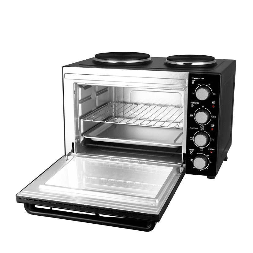 Mobil multiovn 32 liter med 2 kogeplader