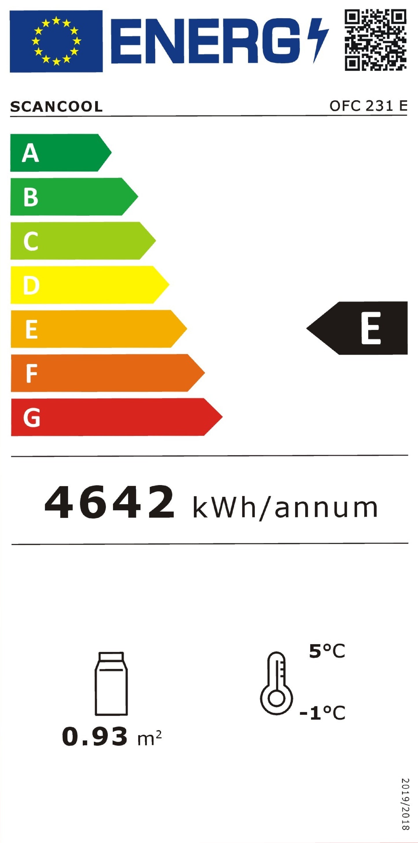 Kølemontre 230 liter - OFC 231 E Scancool