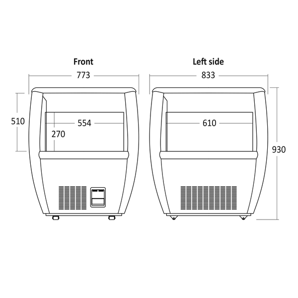 Display fryser 110 liter - OTF 87 BE Scancool