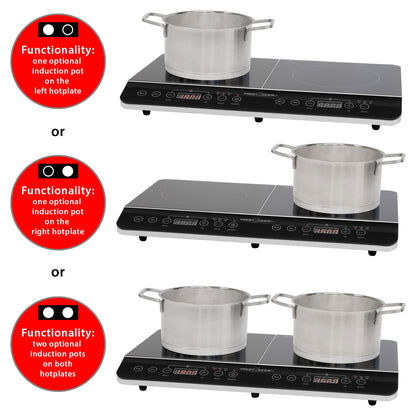 Mobil induktionsplade 2 zoner - Profi Cook DKI 1067