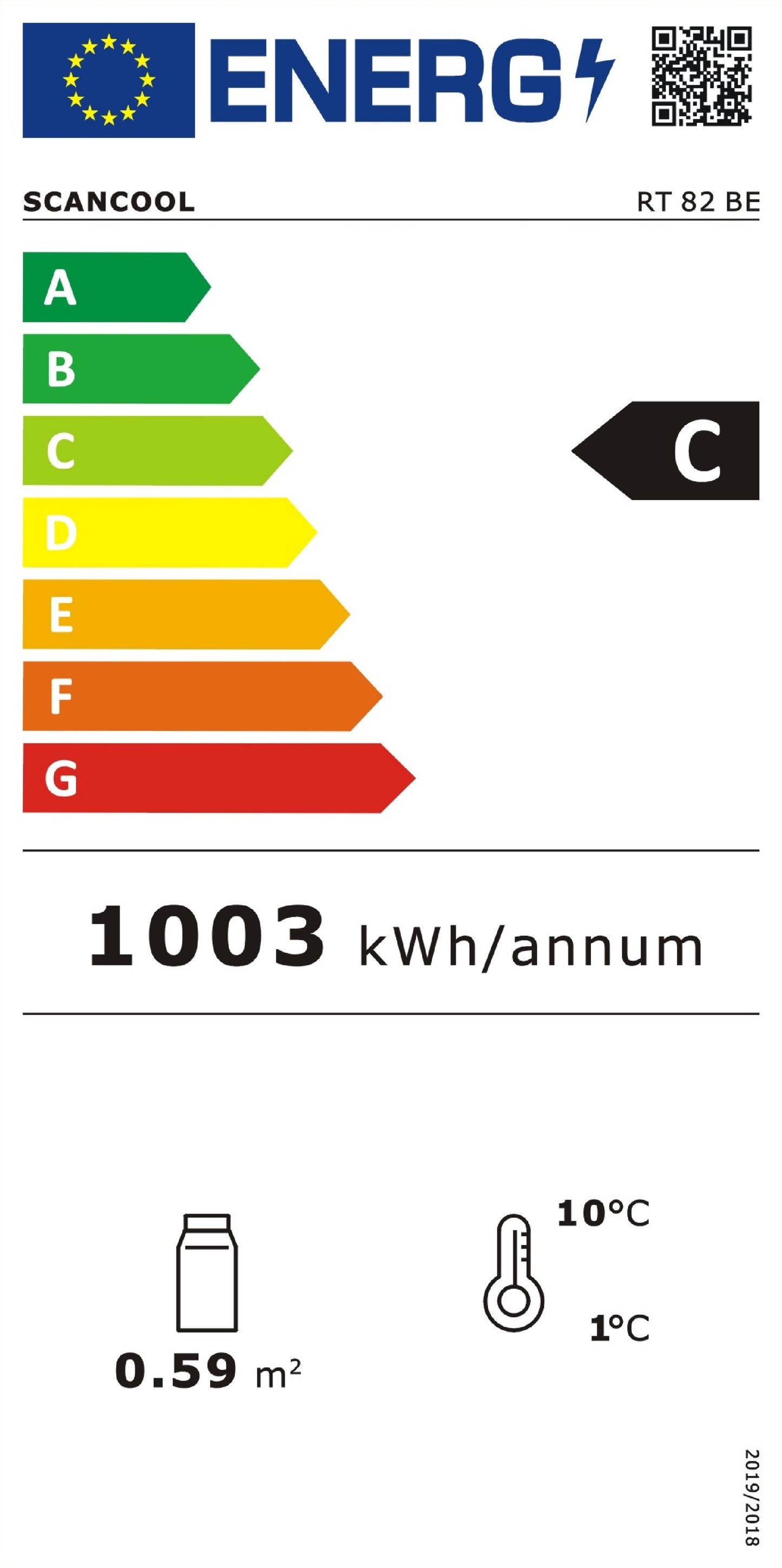 Kølemontre 78 liter sort - RT 82 BE Scancool
