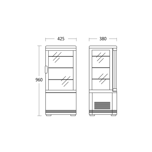 Kølemontre 78 liter sort - RT 82 BE Scancool