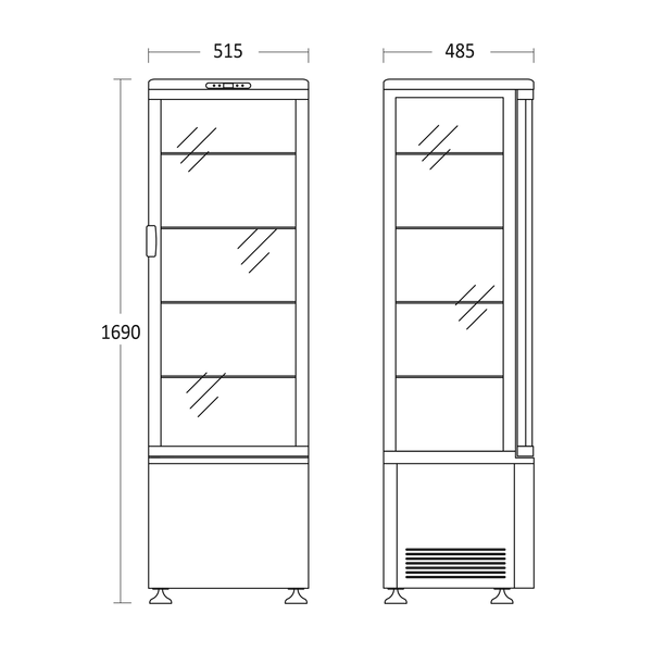 Kølemontre 270 liter sort - RTC 287 BE Scancool