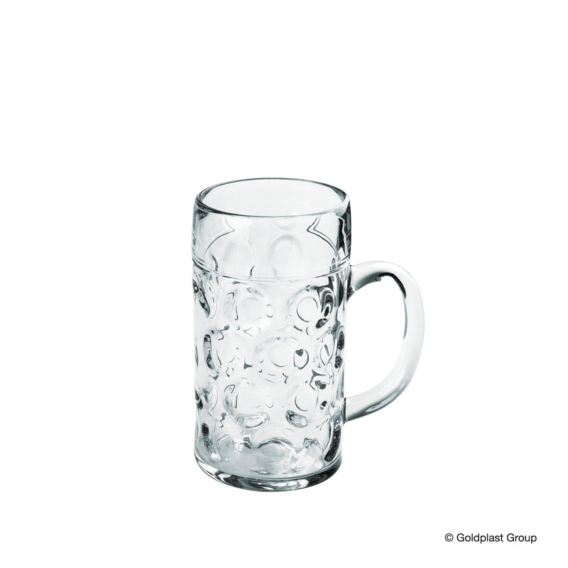 Plastik ølglas med hank 50 cl - 6 stk.