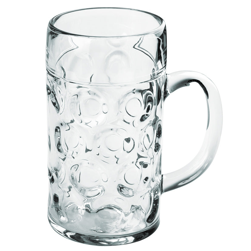 Brudsikre ølglas med hank 1 liter - Hård plast