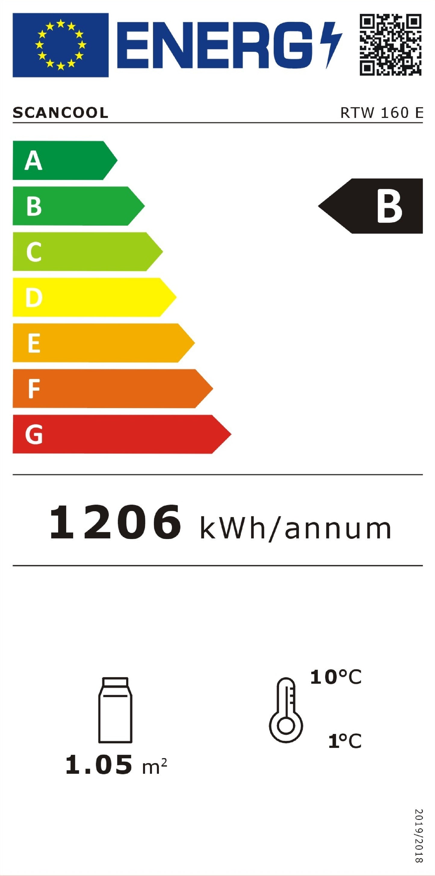 Kølemontre 160 liter sort - RTW 160 E Scancool