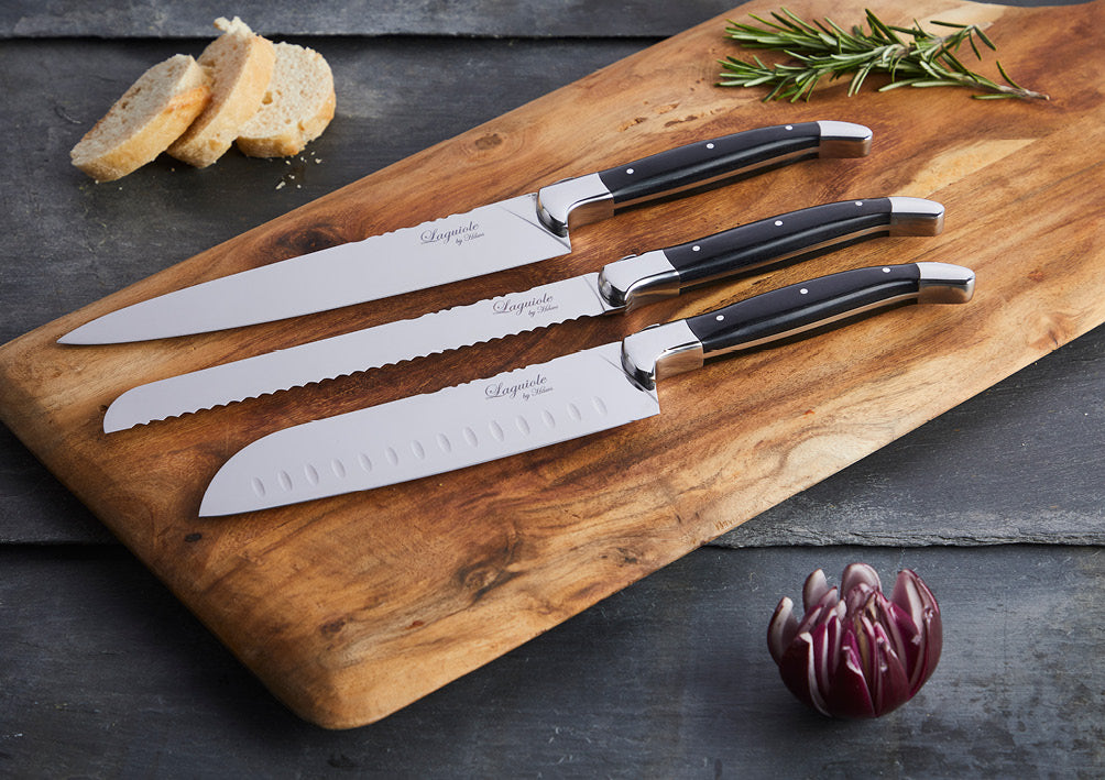 Laguiole kokkeknive 3 stk i sort ibenholt