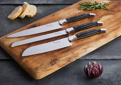 Laguiole kokkeknive 3 stk i sort ibenholt