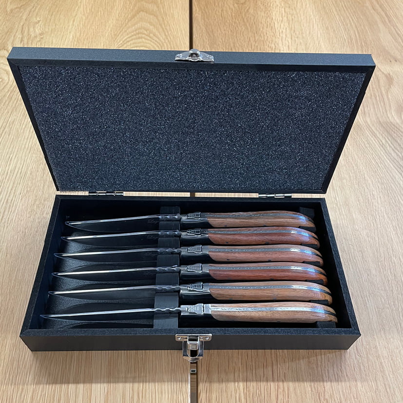 Laguiole pakkeløsning Knive, gafler og forskæresæt med rosewood skaft
