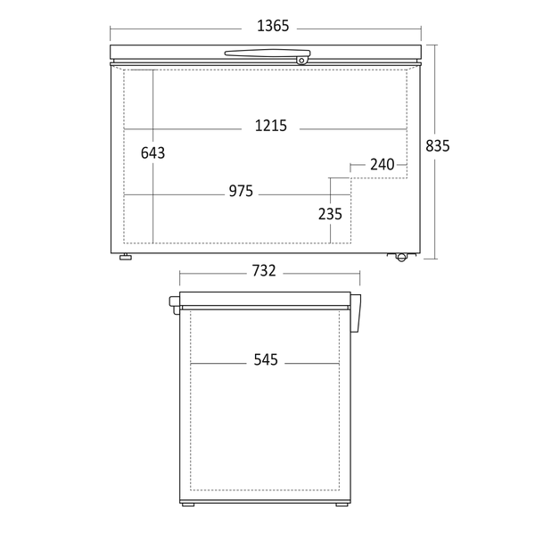 Kummefryser 400 liter Køl og frys (Dual Funktion) - CF400WE Scandomestic