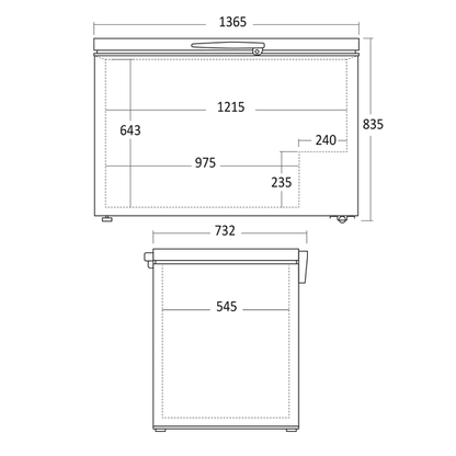 Kummefryser 400 liter Køl og frys (Dual Funktion) - CF400WE Scandomestic