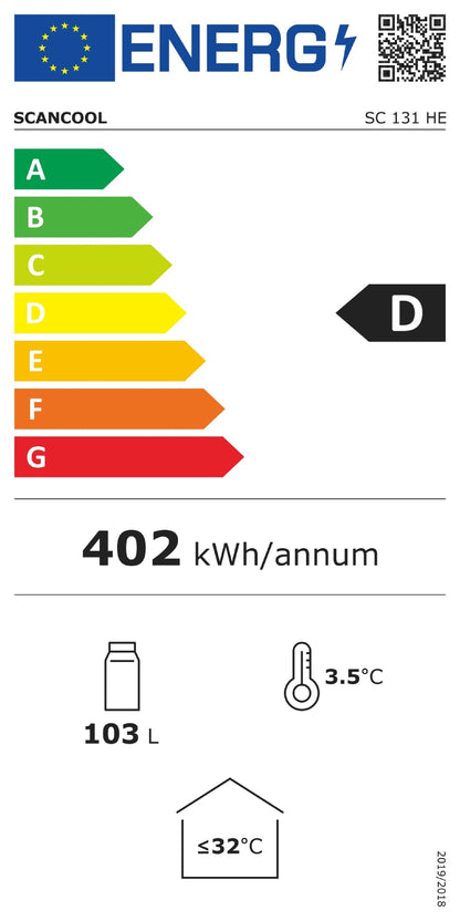 Barkøleskab 103 liter - SC 131 HE Scandomestic