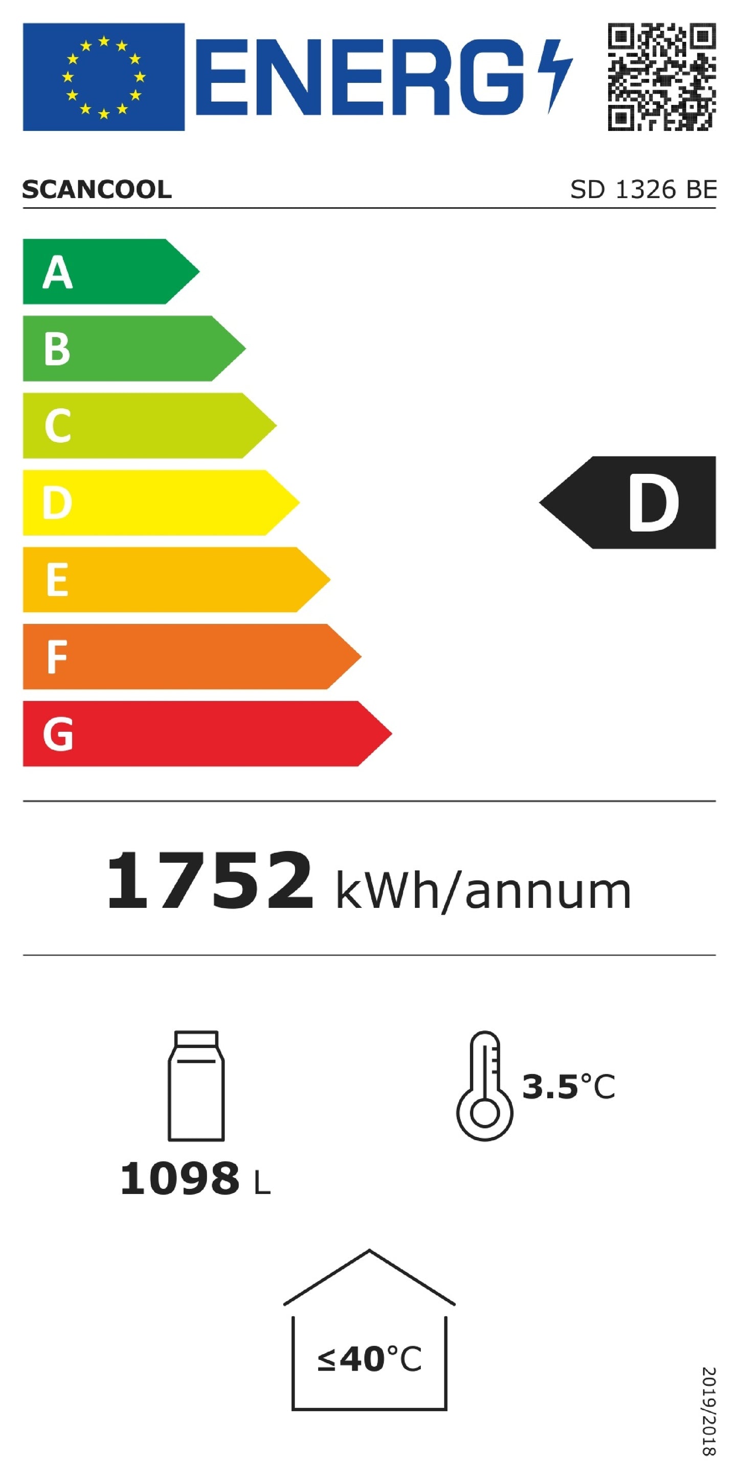 Display køleskab 1093 liter sort - SD 1326 BE Scandomestic