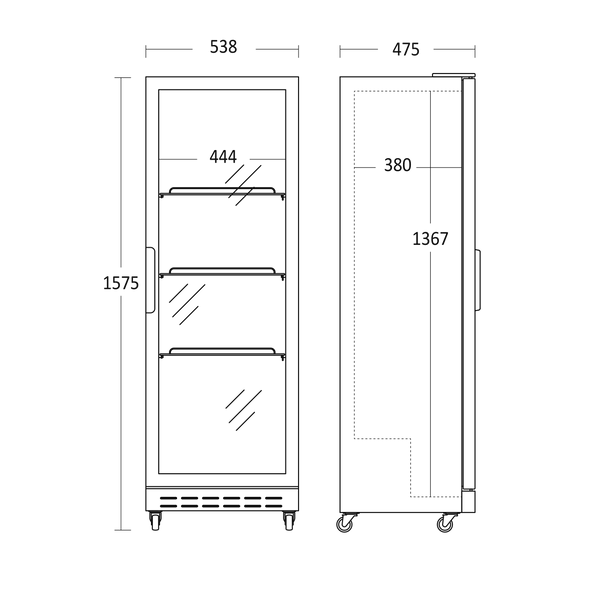 Display køleskab 214 liter - SD 181 BE Scandomestic
