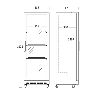 Display køleskab 214 liter - SD 181 BE Scandomestic