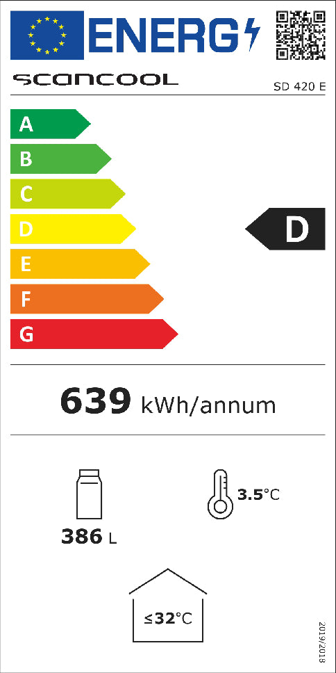 Display køleskab 360 liter - SD 420 E Scandomestic