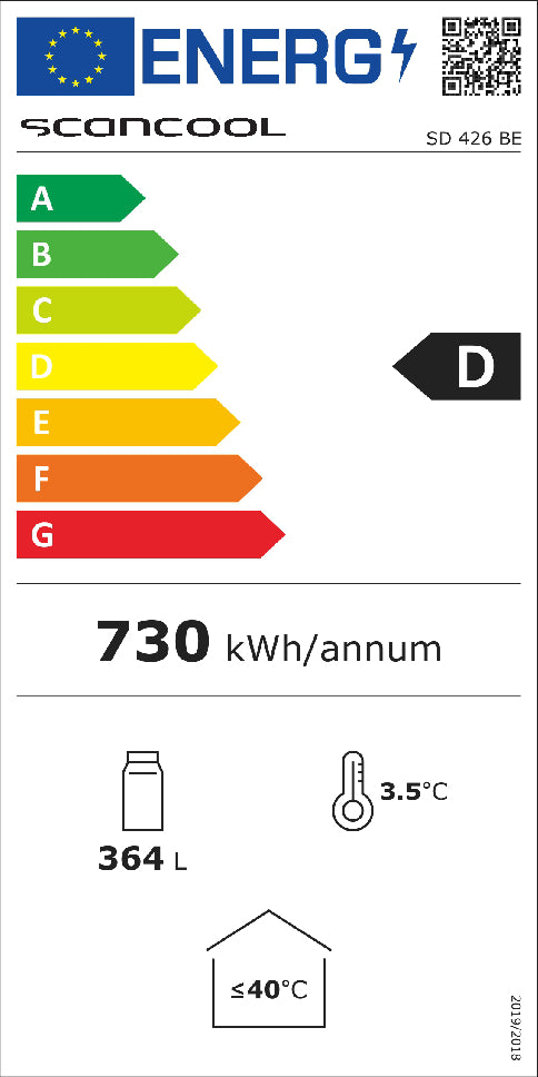 Display køleskab 361 liter sort - SD 426 BE Scandomestic
