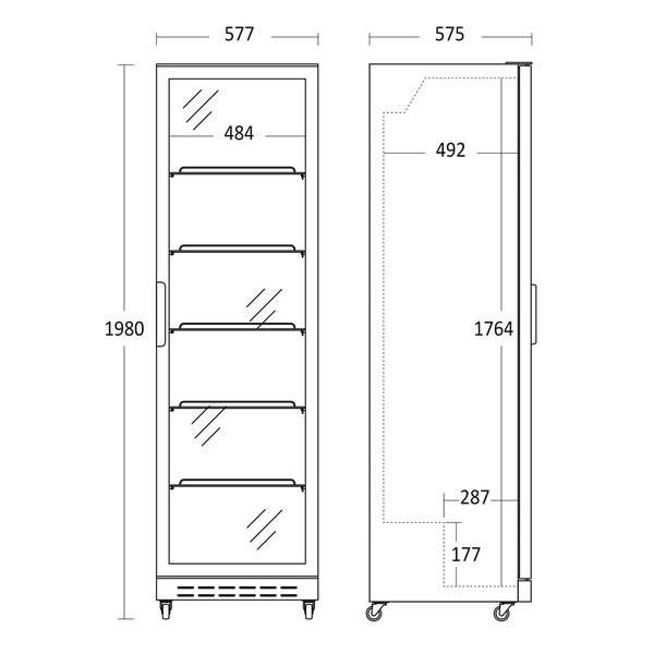 Display køleskab 360 liter sort - SD 430 BE Scandomestic