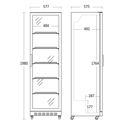Display køleskab 360 liter sort - SD 430 BE Scandomestic
