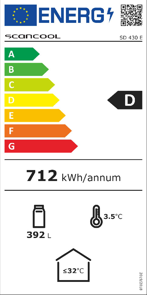 Display køleskab 360 liter - SD 430 E Scandomestic