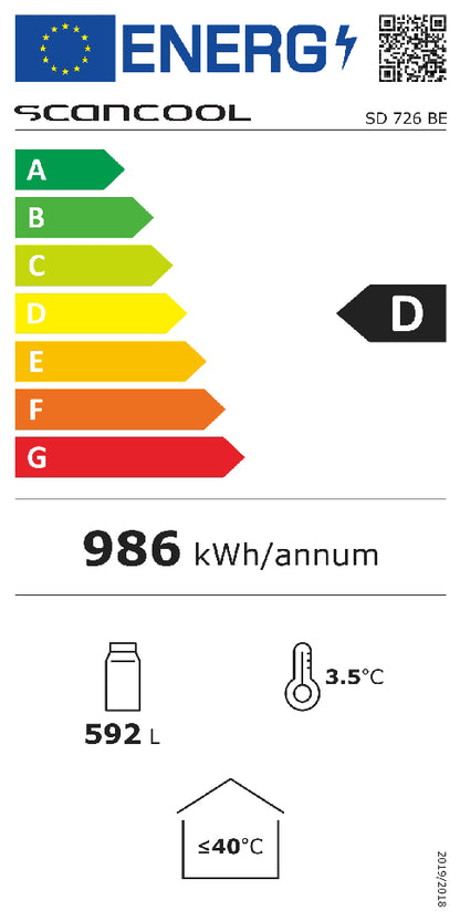 Display køleskab 592 liter sort - SD 726 BE Scandomestic