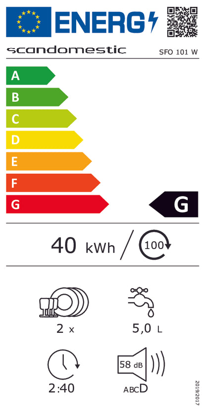 Opvaskemaskine bord model - SFO 101 W Scandomestic