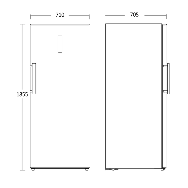 Fryseskab 424 liter sort - SFS 381 BX Scandomestic