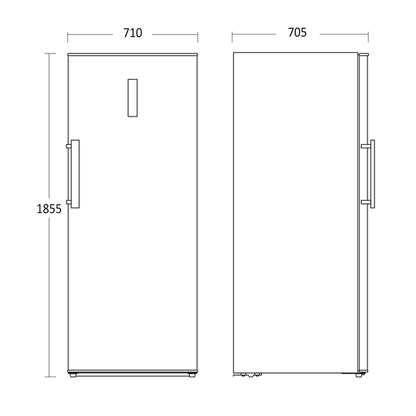 Fryseskab 424 liter - SFS 381 W Scandomestic