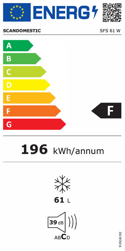 Fryseskab 61 liter - SFS 61 W Scandomestic