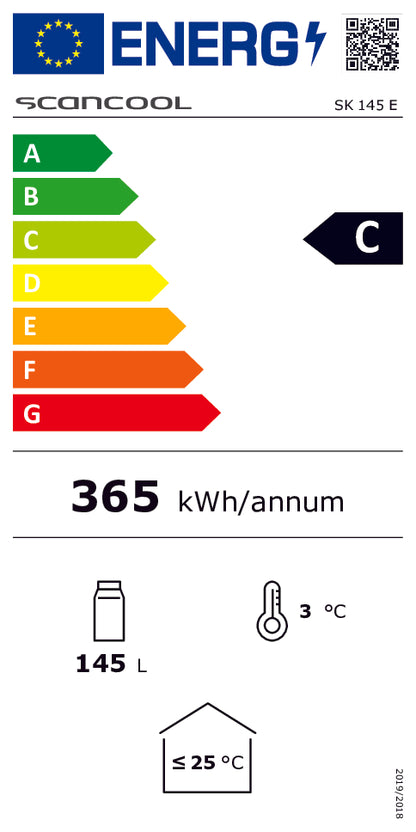 Lagerkøleskab rustfrit stål 145 liter - SK 145 E Scandomestic