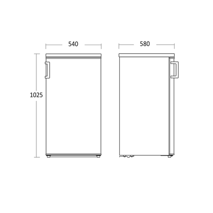 køle/fryseskab 155 liter - SKB 182 WE Scandomestic