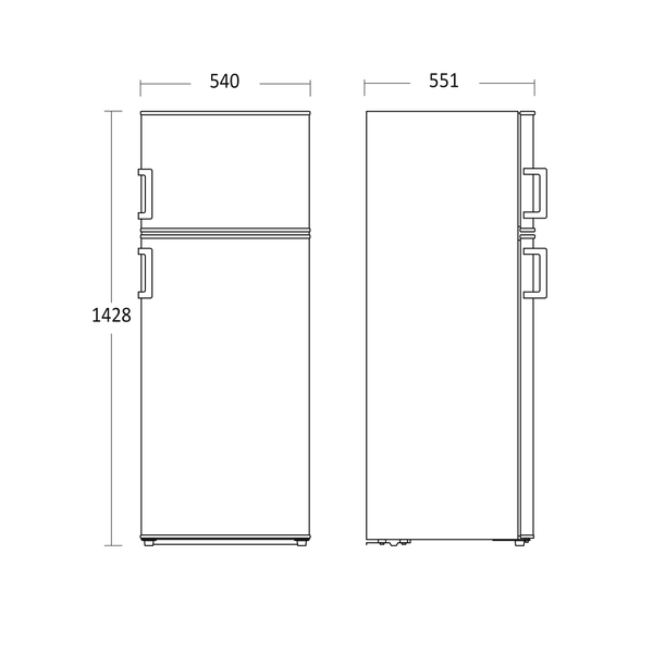 køle/fryseskab 212 liter Rustfri stål - cbf 211 xd Scandomestic