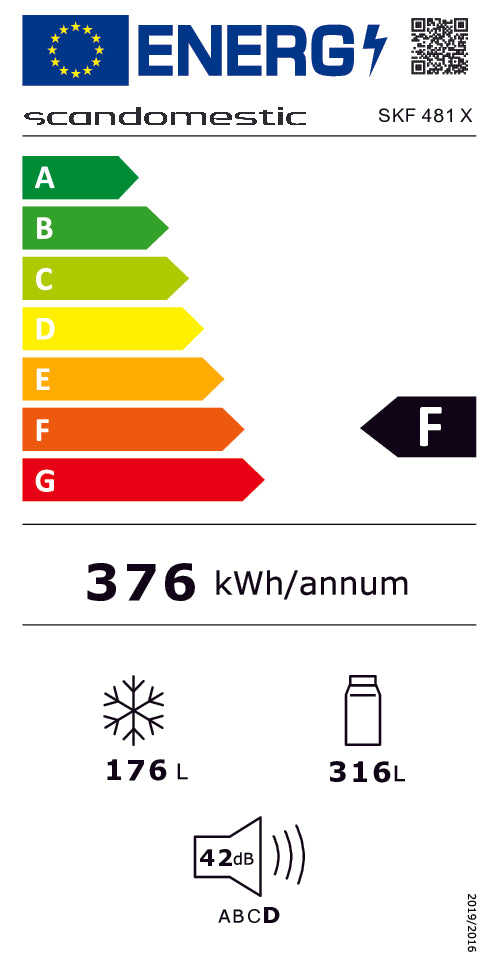 Amerikanerkøleskab 492 liter - SKF 481 X Scandomestic