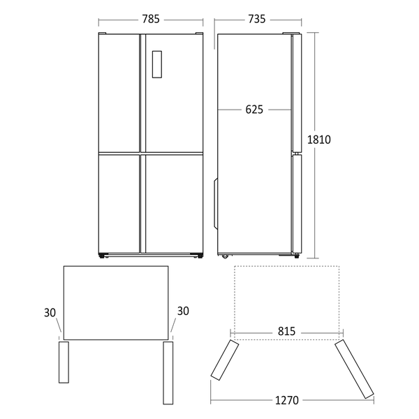 Amerikanerkøleskab 492 liter - SKF 481 X Scandomestic