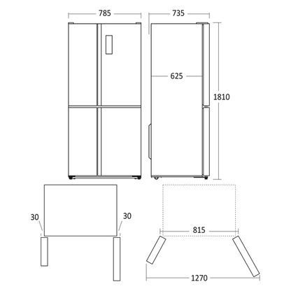 Amerikanerkøleskab 492 liter - SKF 481 X Scandomestic
