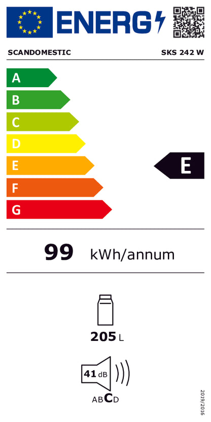 Køleskab 205 liter - SKS 242 W Scandomestic