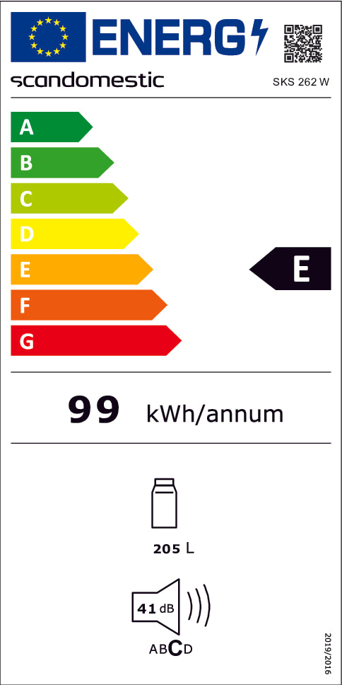 Køleskab 205 liter - SKS 262 W Scandomestic