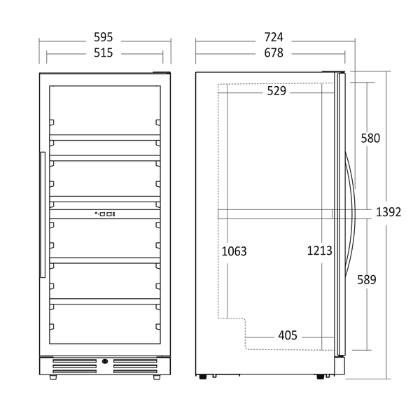 Vinkøleskab SV 104 X - Til 90 flasker - 2 Zoner – Scandomestic