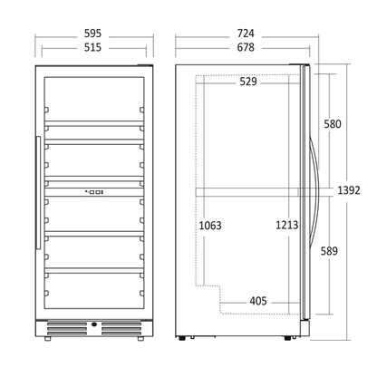 Vinkøleskab SV 104 X - Til 90 flasker - 2 Zoner – Scandomestic