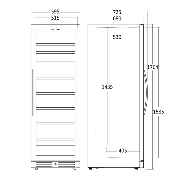 Vinkøleskab SV 111 B til 126 flasker - 1 zone - Scandomestic