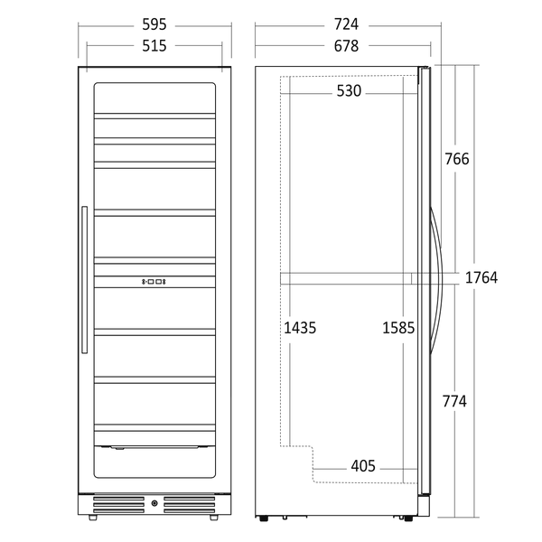 Vinkøleskab SV 124 B til 126 flasker - 2 zoner - Scandomestic