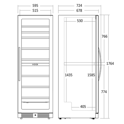 Vinkøleskab SV 124 B til 126 flasker - 2 zoner - Scandomestic