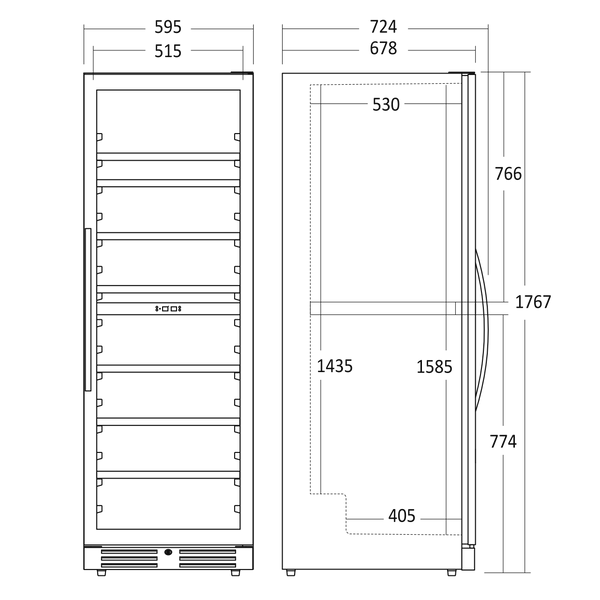 Vinkøleskab SV 124 X - Til 126 flasker - 2 Zoner – Scandomestic