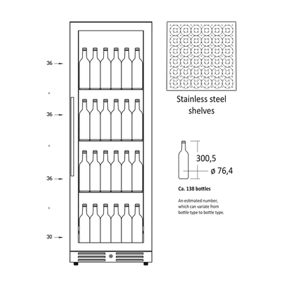 Vinkøleskab SV 138 B til 138 flasker - 1 zone - Scandomestic
