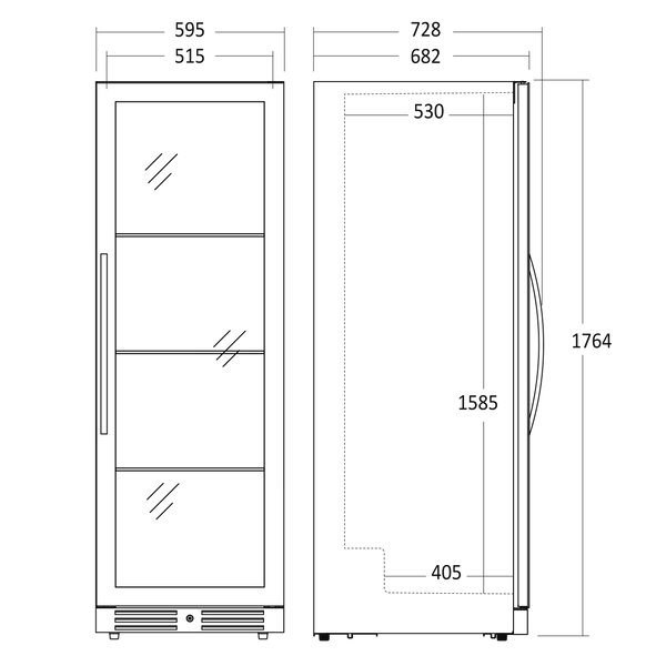 Vinkøleskab SV 138 B til 138 flasker - 1 zone - Scandomestic