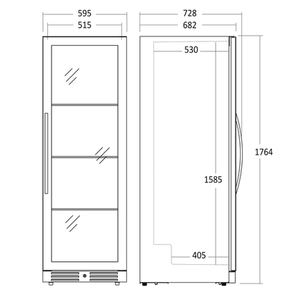 Vinkøleskab SV 138 B til 138 flasker - 1 zone - Scandomestic