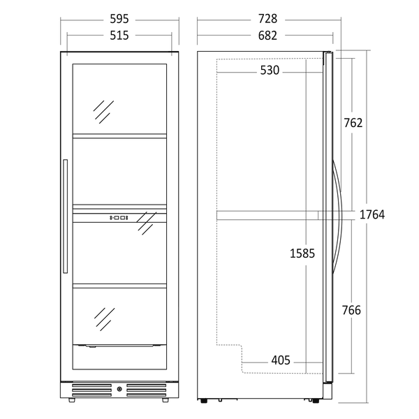 Vinkøleskab SV 1382 B til 138 flasker - 2 zoner - Scandomestic