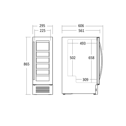 Vinkøleskab SV 19 B til 18 flasker - 1 zone - Scandomestic
