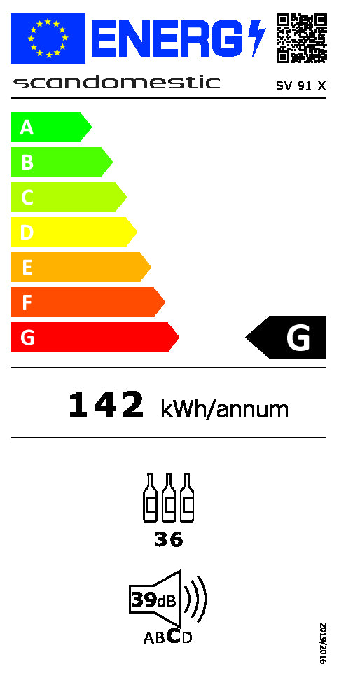 Vinkøleskab SV 91 X - Til 36 flasker - 2 Zoner – Scandomestic